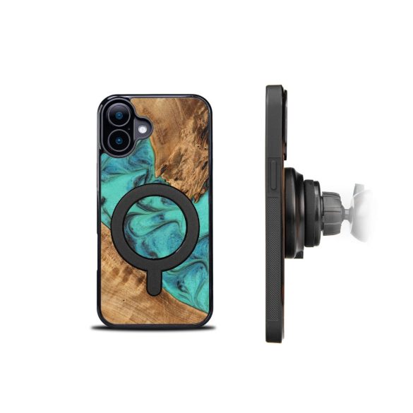 Bewood Turquoise MagSafe-kompatibilis tok iPhone 16 Plus - barna-kék