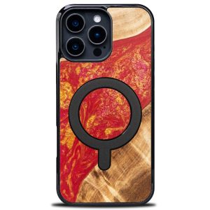 Bewood Neons Paris MagSafe-kompatibilis tok iPhone 16 Pro Max - barna-piros