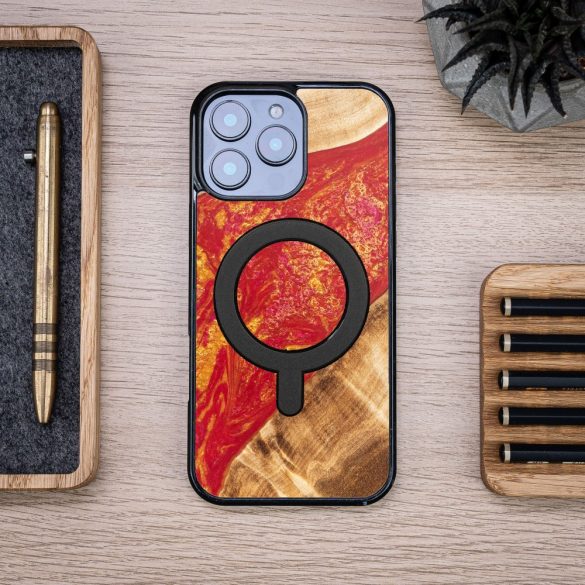 Bewood Neons Paris MagSafe-kompatibilis tok iPhone 16 Pro Max - barna-piros