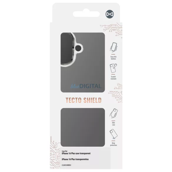 Átlátszó fogantyús iPhone 16 Plus tok