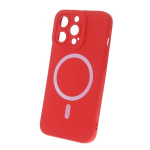 Silicon MagSafe-kompatibilis tok iPhone 16 - piros