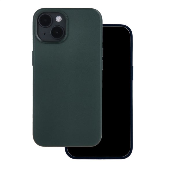 Mag Leather MagSafe-kompatibilis tok iPhone 16 - sötétzöld