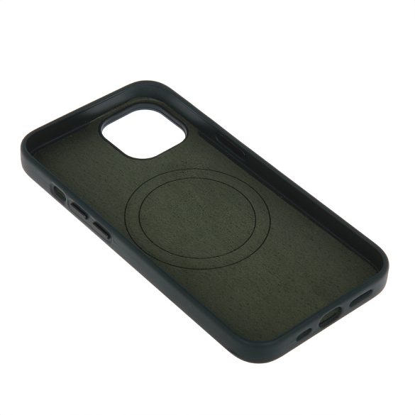 Mag Leather MagSafe-kompatibilis tok iPhone 16 - sötétzöld