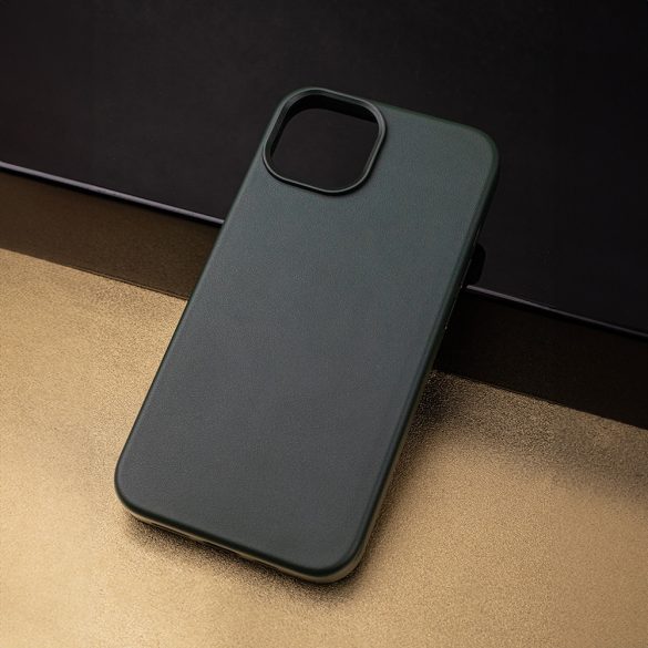 Mag Leather MagSafe-kompatibilis tok iPhone 16 - sötétzöld