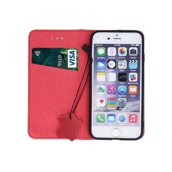Geniune Leather Smart Pro könyvtok Xiaomi Redmi 14C 4G/5G /Redmi A4/ Poco C75 4G/5G - vörös