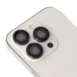   Kamera lencse védő fólia fekete szegéllyel iPhone 16 Plus - 2 db