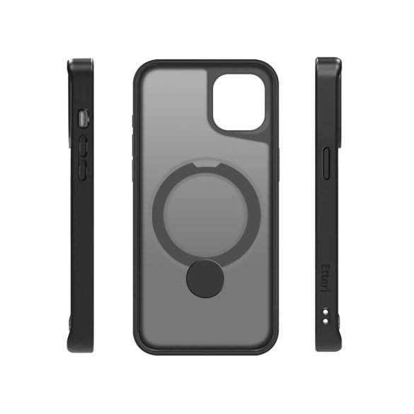 Etteri Matt Ring MagSafe-kompatibilis tok iPhone 14 - fekete