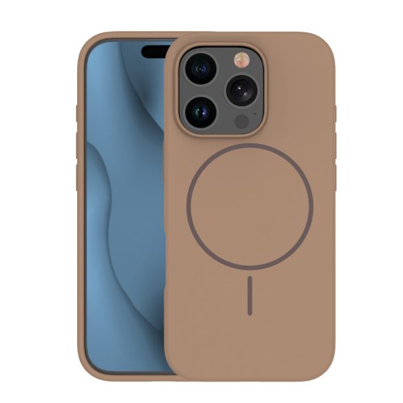 Silicone Thin MagSafe-kompatibilis tok iPhone 14 Pro - barna