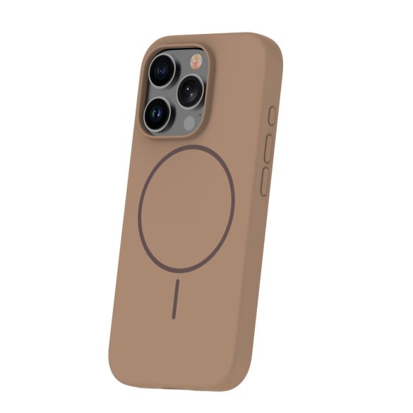 Silicone Thin MagSafe-kompatibilis tok iPhone 14 Pro - barna