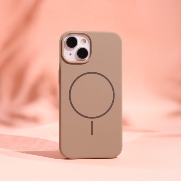 Silicone Thin MagSafe-kompatibilis tok iPhone 14 Pro - barna