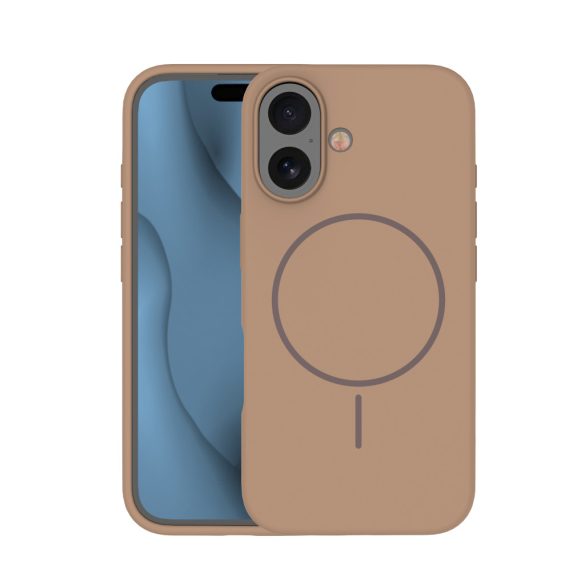 Silicone Thin MagSafe-kompatibilis tok iPhone 16 Plus - barna