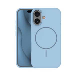 Silicone Thin MagSafe-kompatibilis tok iPhone 16 Plus - világoskék