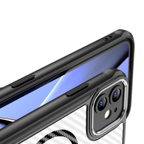 Defender Carbon MagSafe-kompatibilis tok iPhone 11 - fekete