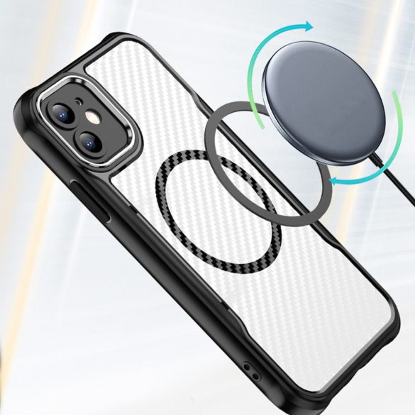 Defender Carbon MagSafe-kompatibilis tok iPhone 11 - fekete