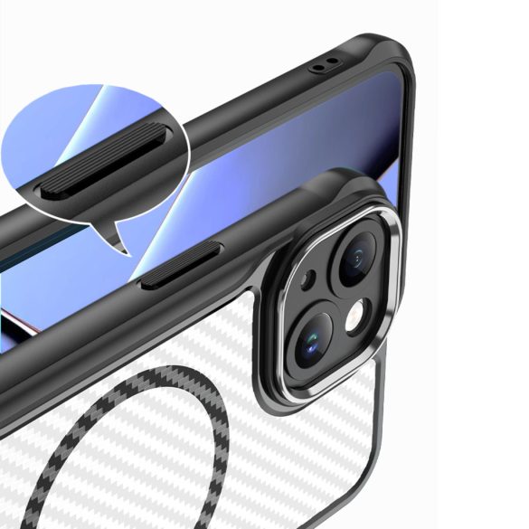 Defender Carbon MagSafe-kompatibilis tok iPhone 13 - fekete
