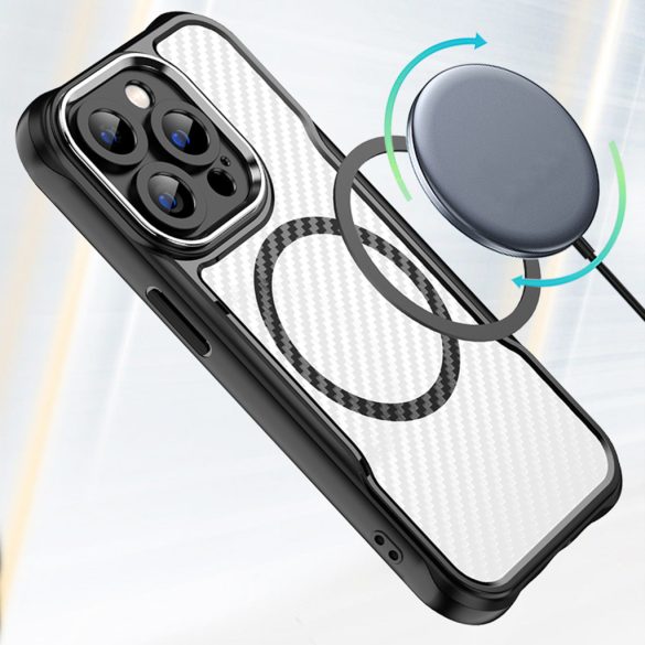 Defender Carbon MagSafe-kompatibilis tok iPhone 15 Pro - fekete