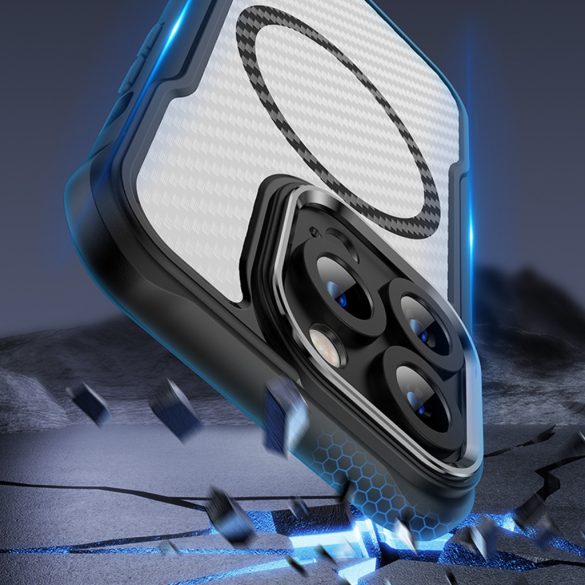 Defender Carbon MagSafe-kompatibilis tok iPhone 15 Pro - fekete