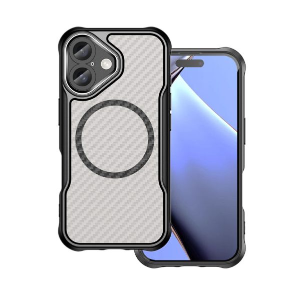 Defender Carbon MagSafe-kompatibilis tok iPhone 16 Plus - fekete