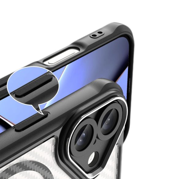 Defender Carbon MagSafe-kompatibilis tok iPhone 16 Plus - fekete