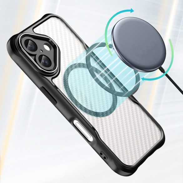 Defender Carbon MagSafe-kompatibilis tok iPhone 16 Plus - fekete