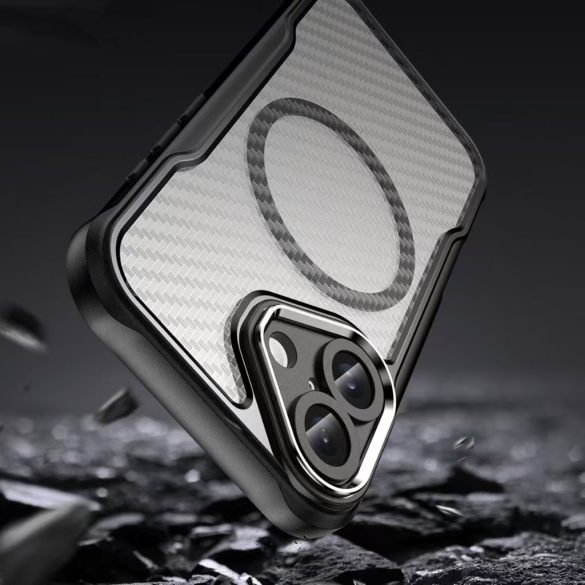 Defender Carbon MagSafe-kompatibilis tok iPhone 16 Plus - fekete
