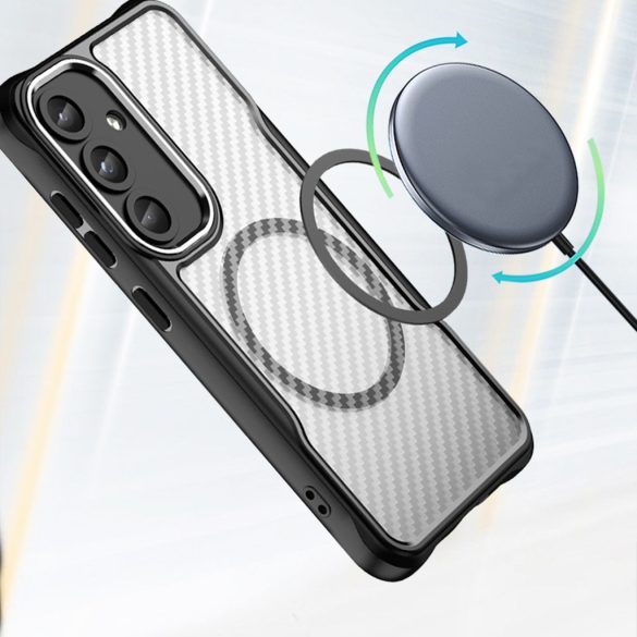 Defender Carbon MagSafe-kompatibilis tok Samsung Galaxy S25 Plus - fekete