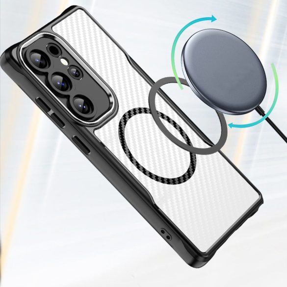 Defender Carbon MagSafe-kompatibilis tok Samsung Galaxy S25 Ultra - fekete