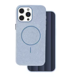 Glitter Thin MagSafe-kompatibilis tok iPhone 15 Pro - kék