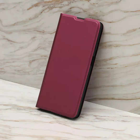 Smart Soft könyvtok iPhone 16e - bordó
