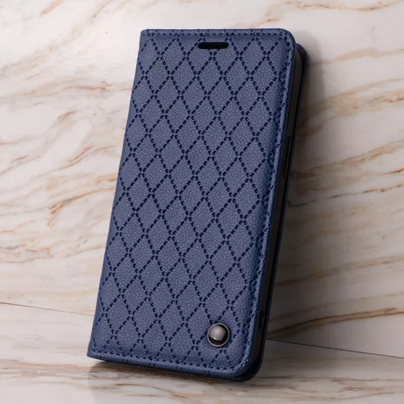 Smart Caro könyvtok iPhone 16e - tengerészkék