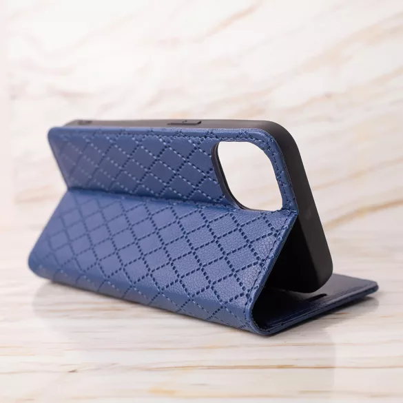 Smart Caro könyvtok iPhone 16e - tengerészkék
