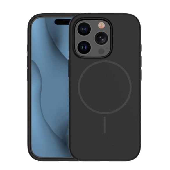 Silicone Thin MagSafe-kompatibilis tok iPhone 16e - fekete