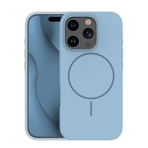 Silicone Thin MagSafe-kompatibilis tok iPhone 16e - világoskék