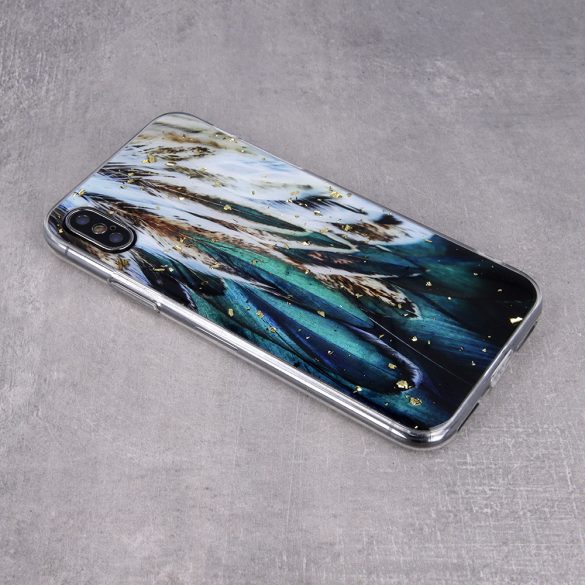 Gold Glam tok Samsung Galaxy A05s - "feathers" mintás
