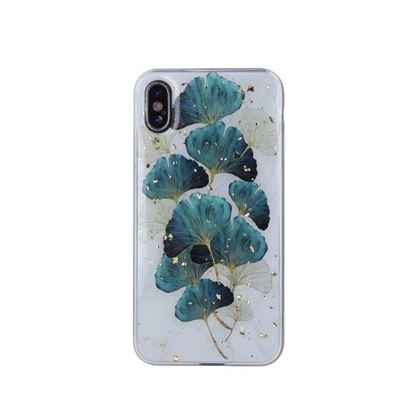 Gold Glam tok Samsung Galaxy S24 Plus - "leaves" mintás