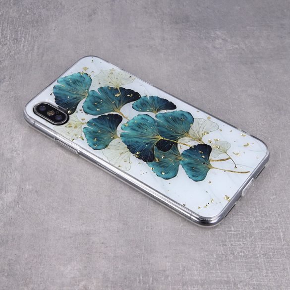 Gold Glam tok Samsung Galaxy S24 Plus - "leaves" mintás