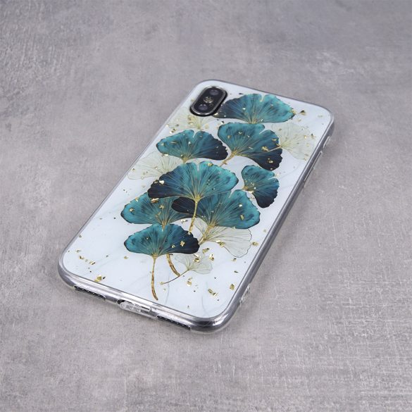 Gold Glam tok Samsung Galaxy S24 Plus - "leaves" mintás