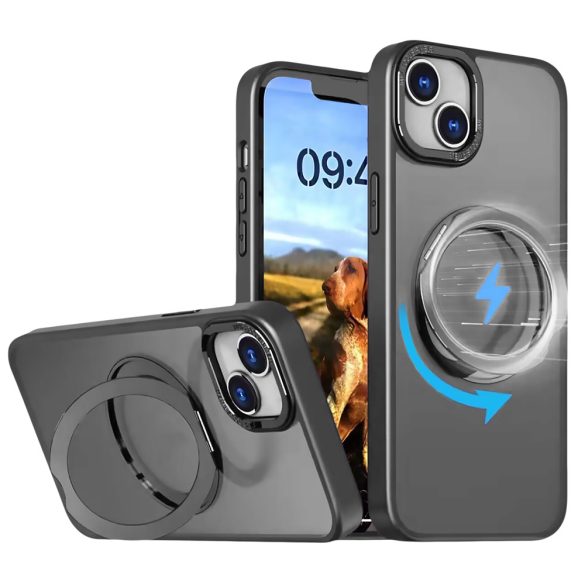 Mag Ring Rotating MagSafe-kompatibilis tok iPhone 14 - fekete