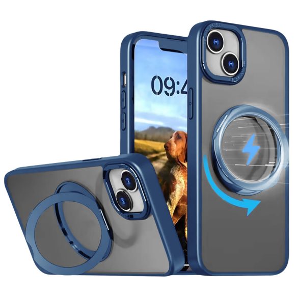 Mag Ring Rotating MagSafe-kompatibilis tok iPhone 14 Pro - tengerészkék