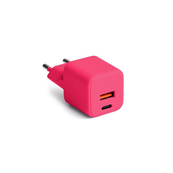 COLORUM CLS30-AC-02 hálózati töltő 1xUSB-A és 1xUSB-C csatlakozással PD 30W - magenta