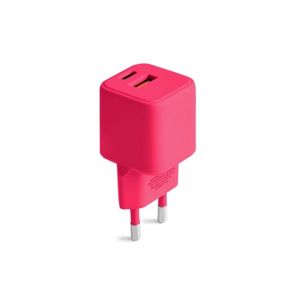 COLORUM CLS30-AC-02 hálózati töltő 1xUSB-A és 1xUSB-C csatlakozással PD 30W - magenta