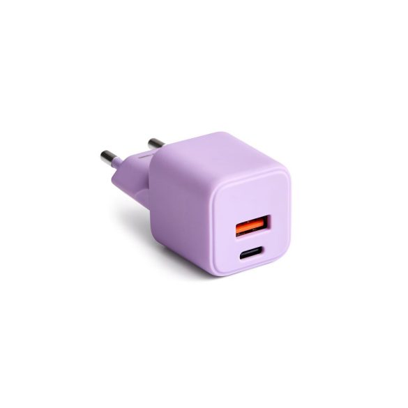 COLORUM CLS30-AC-09 hálózati töltő 1xUSB-A és 1xUSB-C csatlakozással PD 30W - levendula