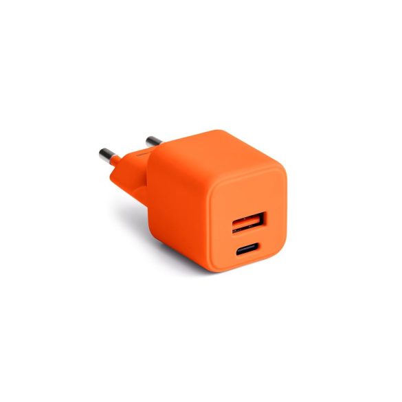 COLORUM CLS30-AC-10 hálózati töltő 1xUSB-A és 1xUSB-C csatlakozással PD 30W - narancssárga