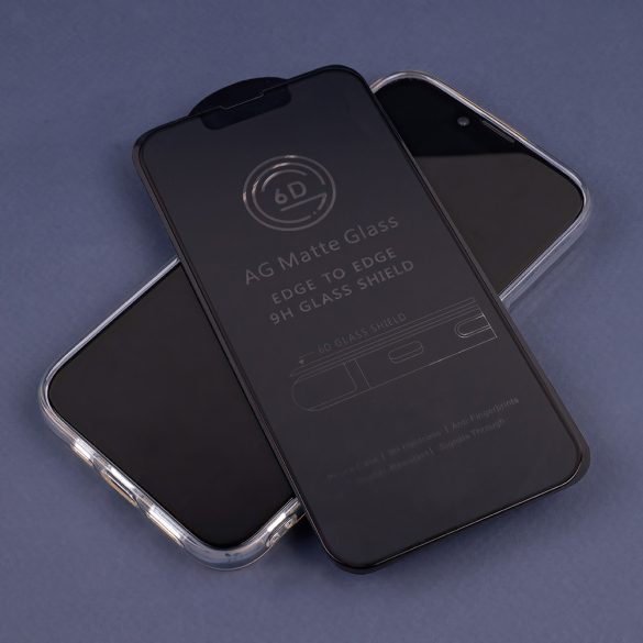 6D matt edzett üveg fekete szegéllyel iPhone 11/XR
