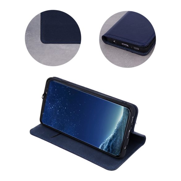 Geniune Leather Smart Pro könyvtok Samsung Galaxy A15 4G/5G - tengerészkék
