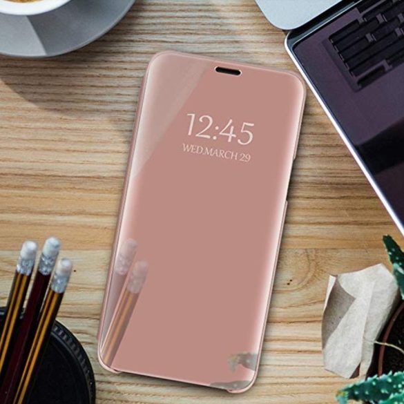 Smart Clear View könyvtok Samsung Galaxy A15 4G/5G - rózsaszín