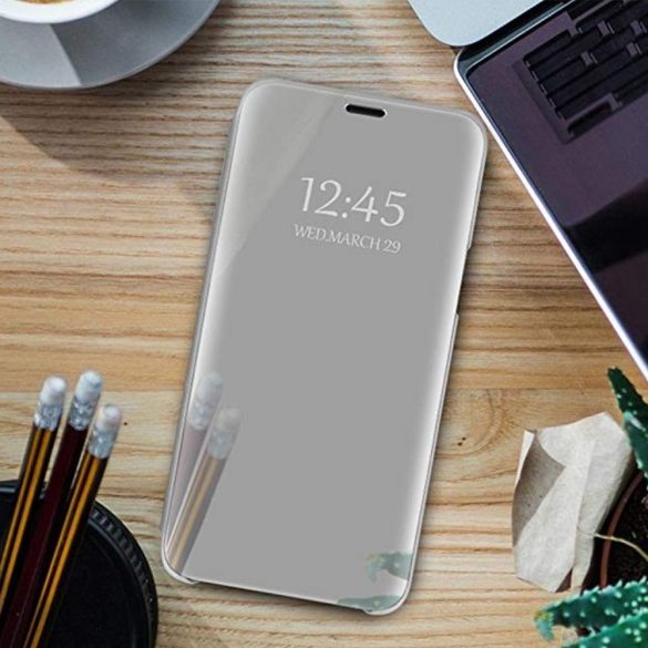 Smart Clear View könyvtok Samsung Galaxy A15 4G/5G - ezüst színű