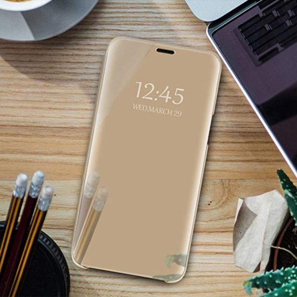 Smart Clear View könyvtok Samsung Galaxy A15 4G/5G - arany színű