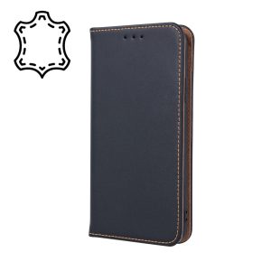 Geniune Leather Smart Pro könyvtok Samsung Galaxy S24 Ultra - fekete