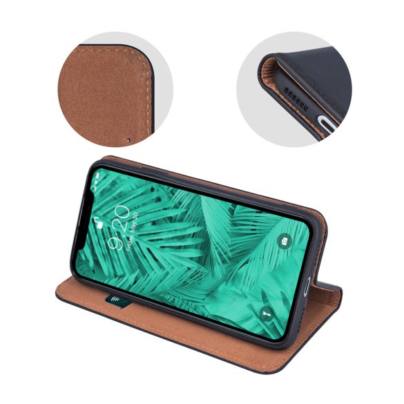 Geniune Leather Smart Pro könyvtok Samsung Galaxy S24 Ultra - fekete